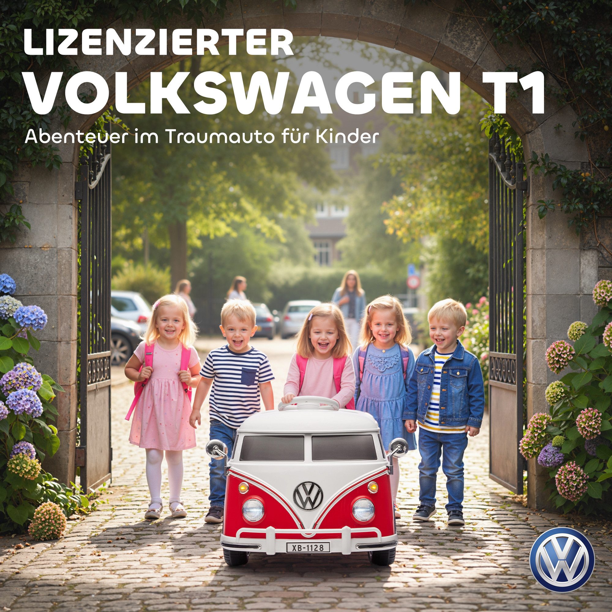 AIYAPLAY Electric Ride-On Car for Kids, 12V, with MP3, Dual Motor, Horn, LED Lights, 30 kg Weight Capacity, (1 piece), 3-8 km/h, for children aged 3-7 years, Red