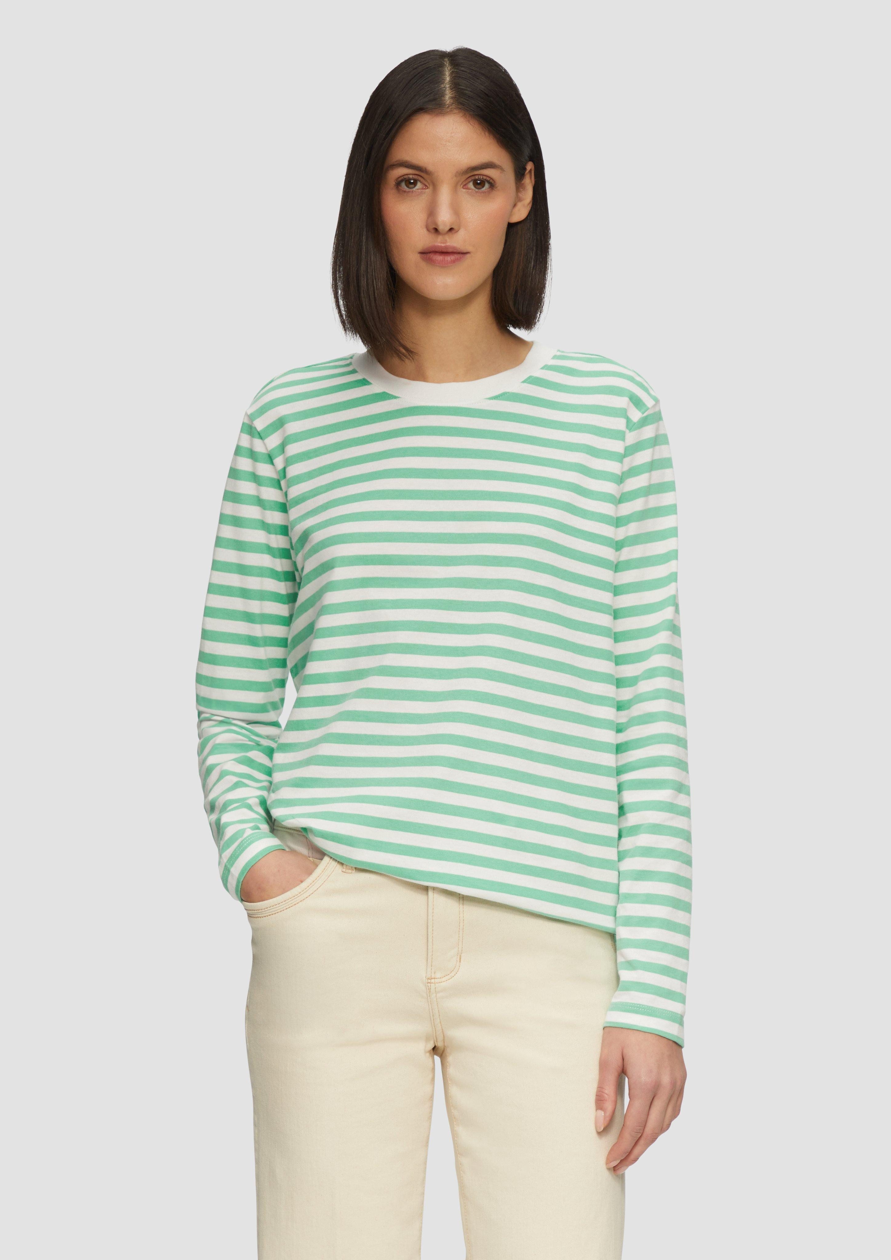 s.Oliver Langarmshirt Gestreiftes Langarmshirt aus Baumwolljersey günstig online kaufen