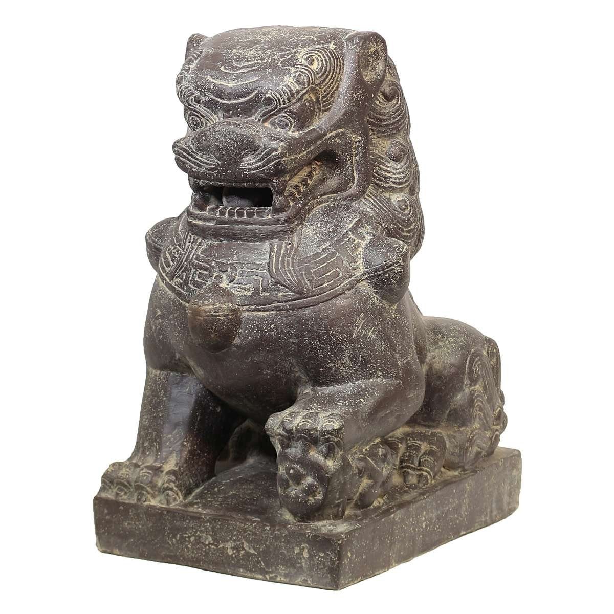 in Einzeln Oriental 60 Handarbeit cm Löwen Rechts Dekofigur Herstellung Tempelwächter Galerie Ursprungsland oder (1 St), traditionelle Links im