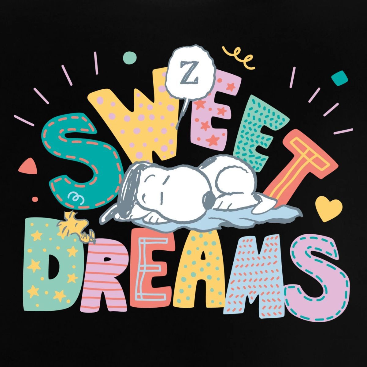 Spreadshirt T-Shirt Peanuts Snoopy Sweet Dreams Süße Träume Baby Bio-T-Shirt mit Rundhals (1-tlg)