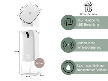 Royal Belinda Seifenspender automatisch mit Infrarot-Sensor, kontaktlos, nachfüllbar, 280 ml Volumen