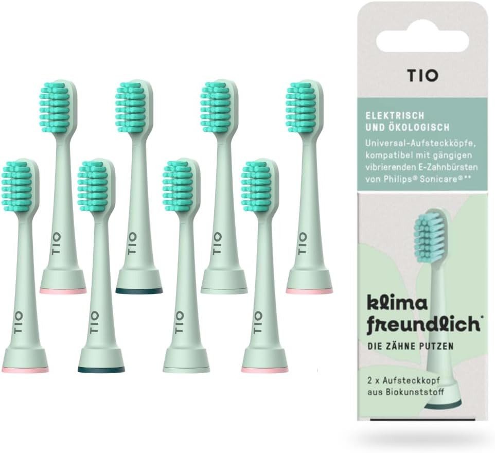 Tio Care Schallzahnbürste TIO Sonic Aufsätze für Philips Sonicare – 8 Stück, Aufsteckbürsten: 8 St.