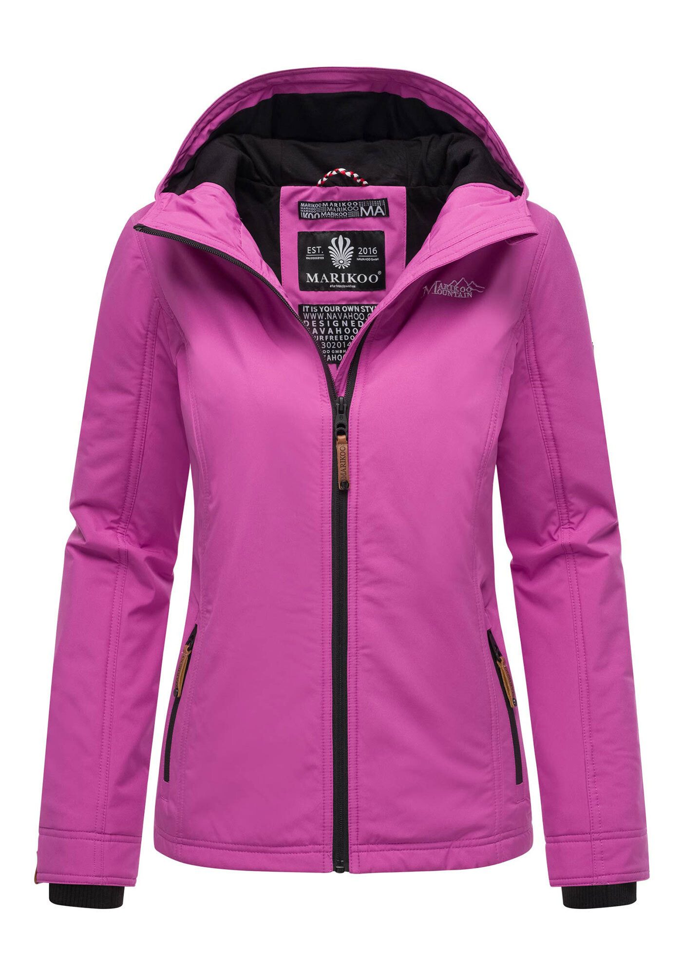 Marikoo Outdoorjacke Brombeere sportliche Übergangsjacke mit Kapuze günstig online kaufen