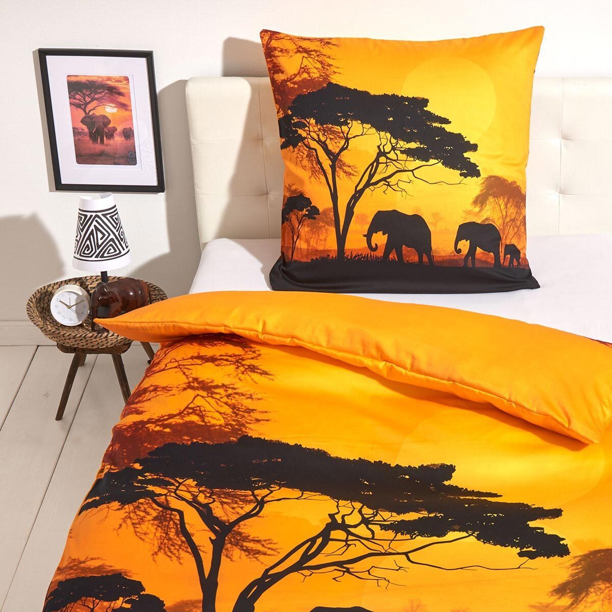 TRAUMSCHLAF Bettwäsche Afrika, Mako Satin, 2 teilig, traumhaftes Design in einzigartiger Haptik