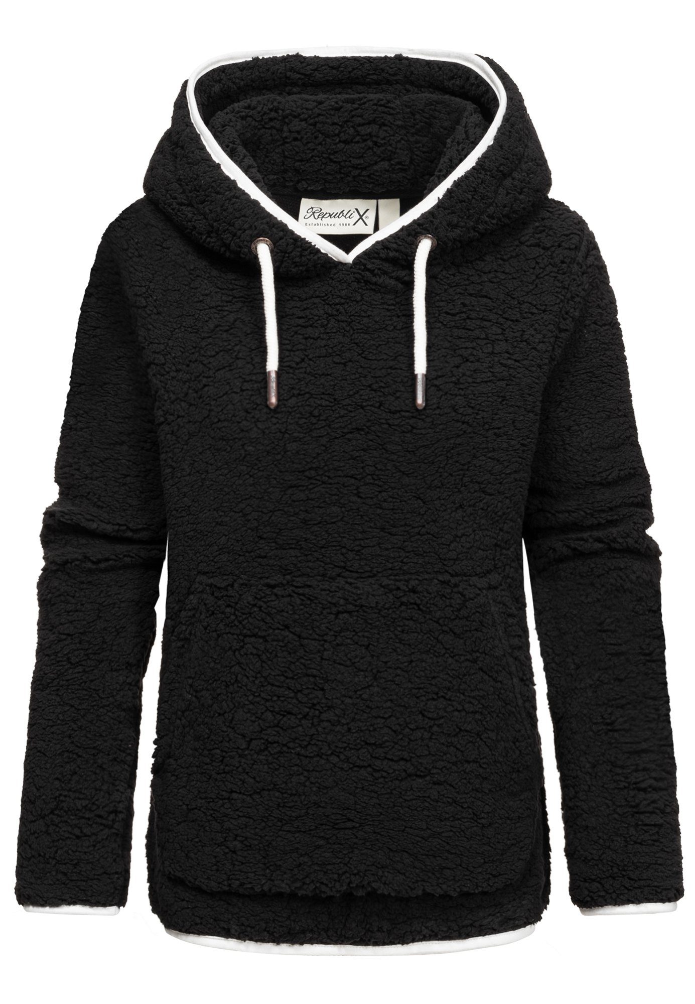 REPUBLIX Kapuzenpullover CAROL Damen Teddy Sweatjacke Plüsch Hoodie Pullove günstig online kaufen