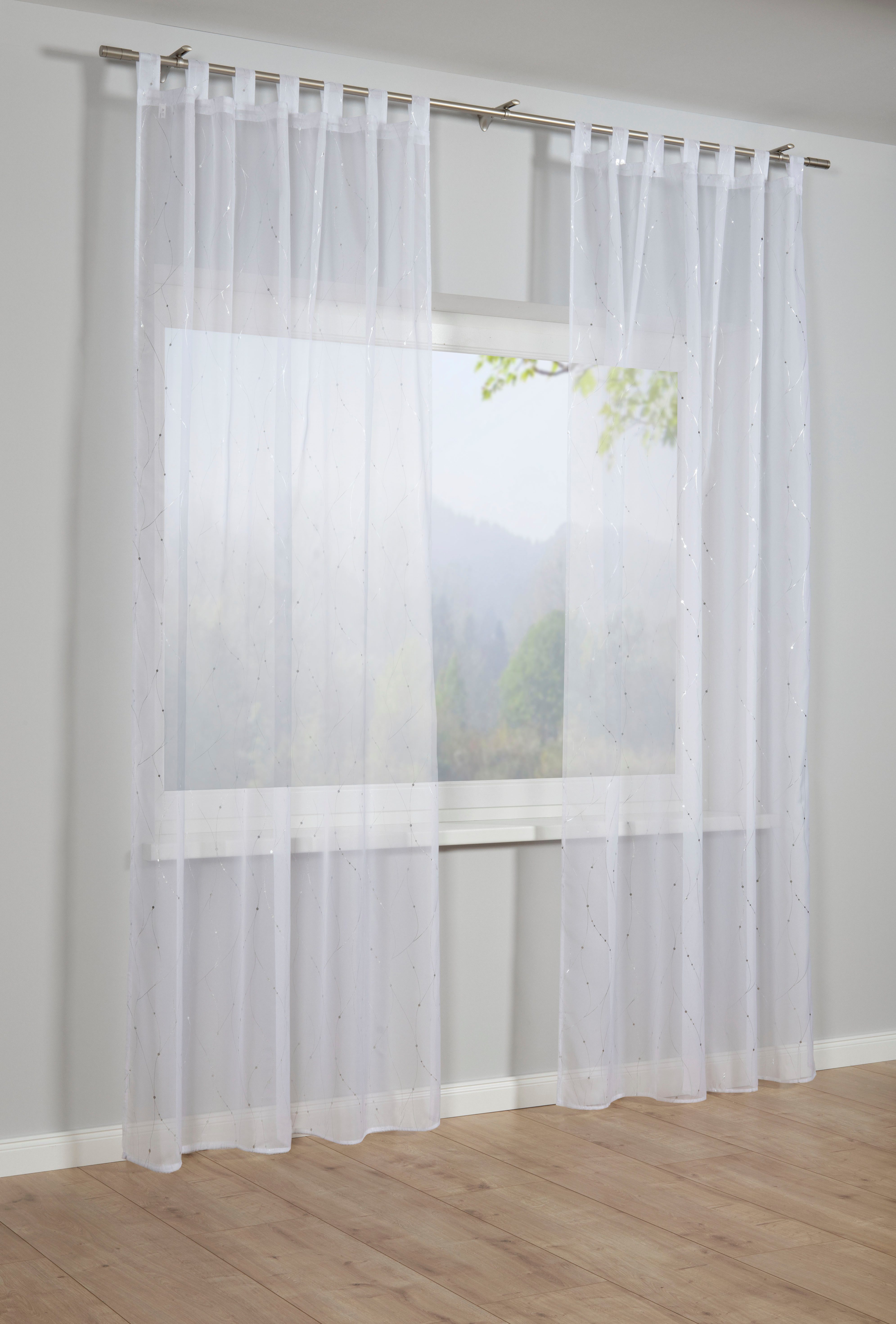 Gardine Schal Voile mit Foilprint