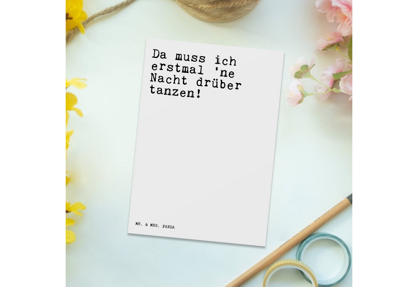 Thumbnail - Mr. & Mrs. Panda Postkarte Da muss ich erstmal... - Weiß - Geschenk, Party, Geschenk Freundin, K, Hochglanzveredelt