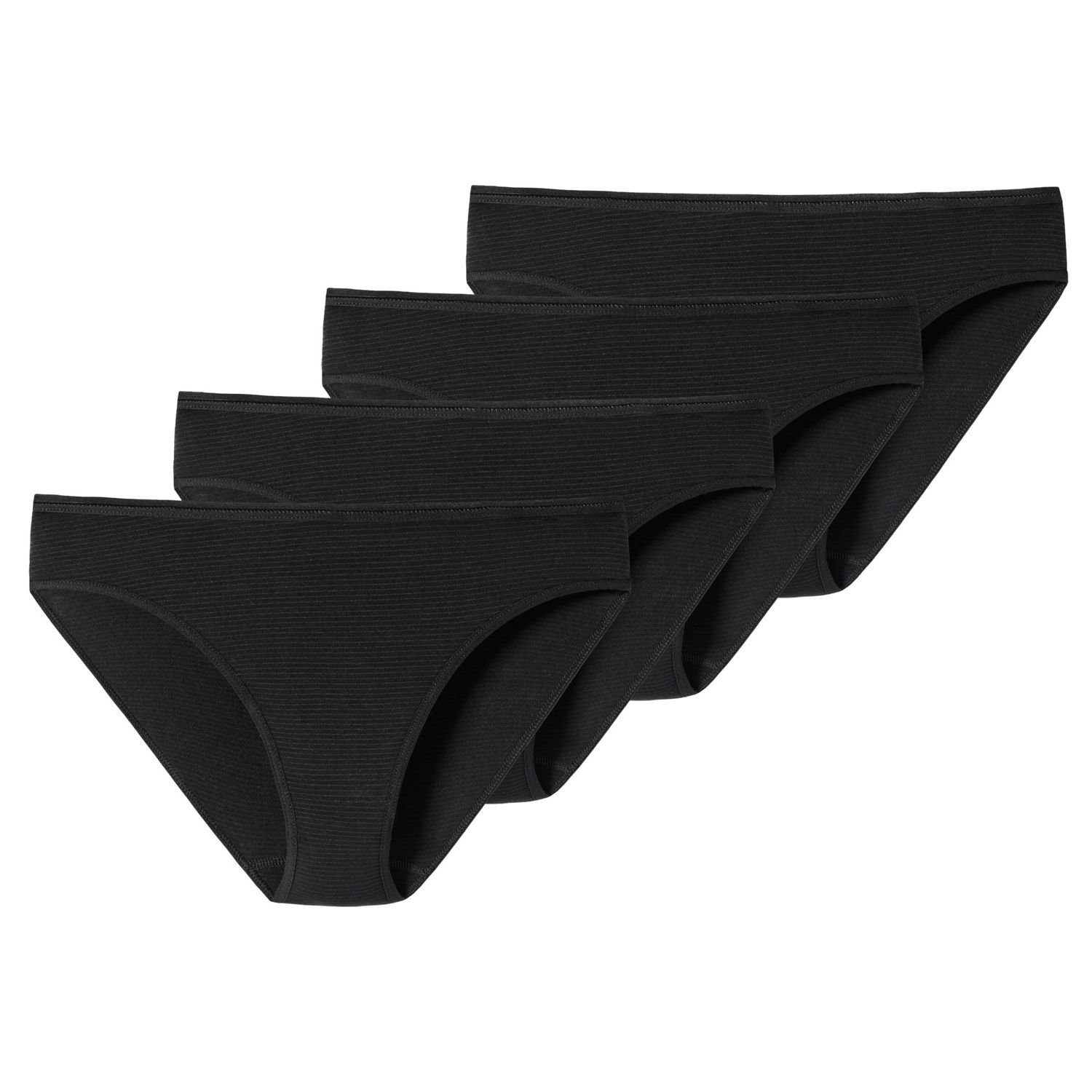 Schiesser Taillenslip Modal Pack (4-St) mit im 4er weichem hochwertig, Essentials feinen Schwarz sehr Bundgummi