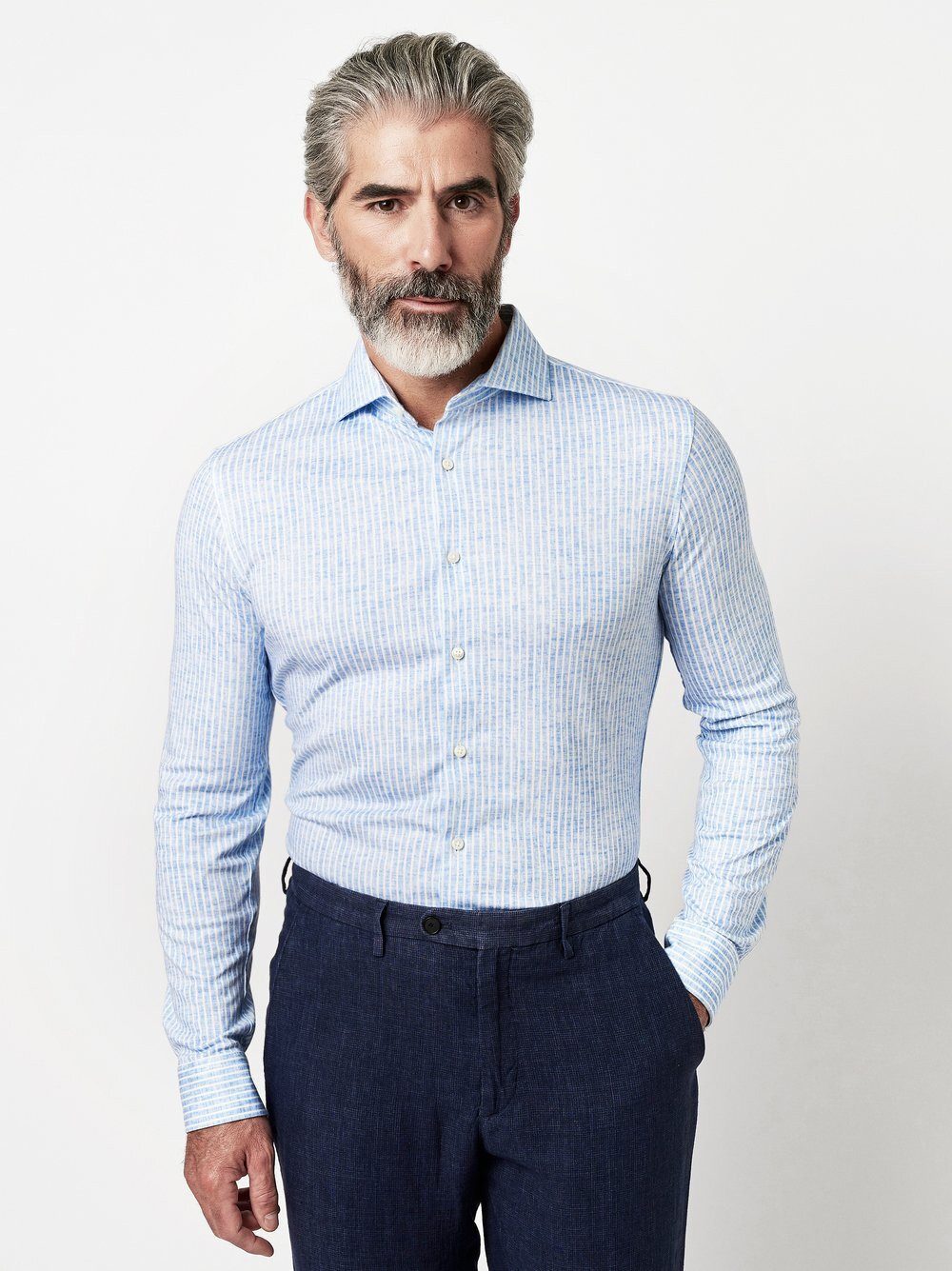 DESOTO Businesshemd Luxury Hai aus Jersey mit Hai Kragen günstig online kaufen