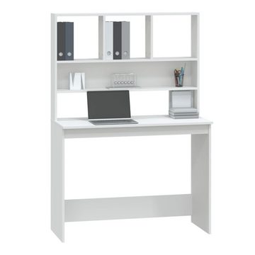 vidaXL Schreibtisch Schreibtisch mit Regal Weiß 102x45x148 cm Holzwerkstoff