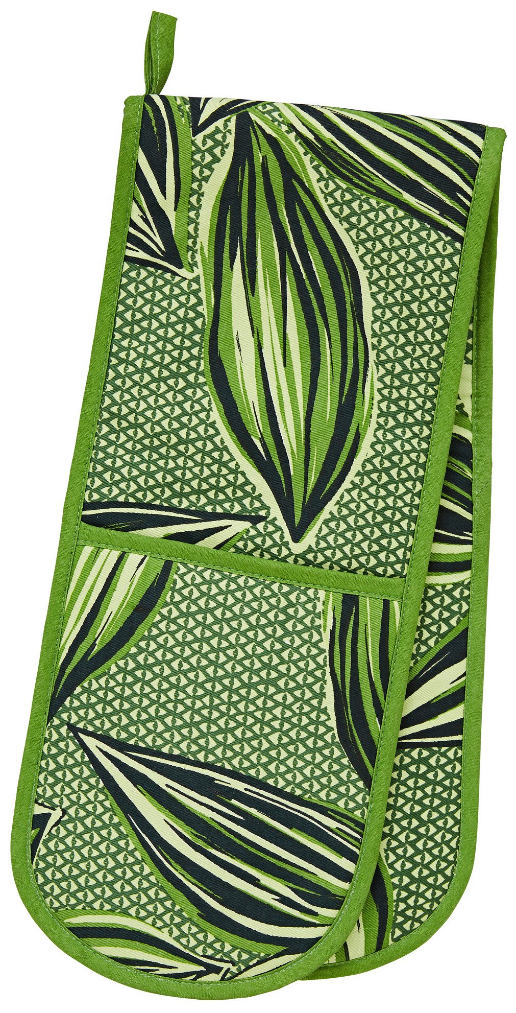 Ulster Weavers Topfhandschuhe Geo Leaves, (Set, 1-tlg., bestehend aus 1x doppelten Ofenhandschuh), doppelter Ofenhandschuh, wattiert, Größe:ca.18x88 cm