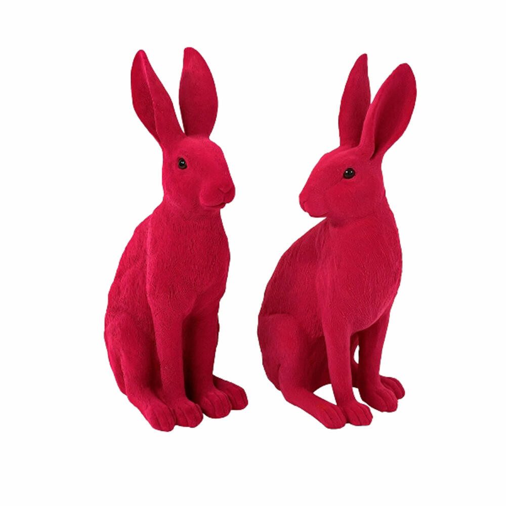 Werner Voß Dekofigur Hasenfiguren 2-tlg. beflockt (Set)