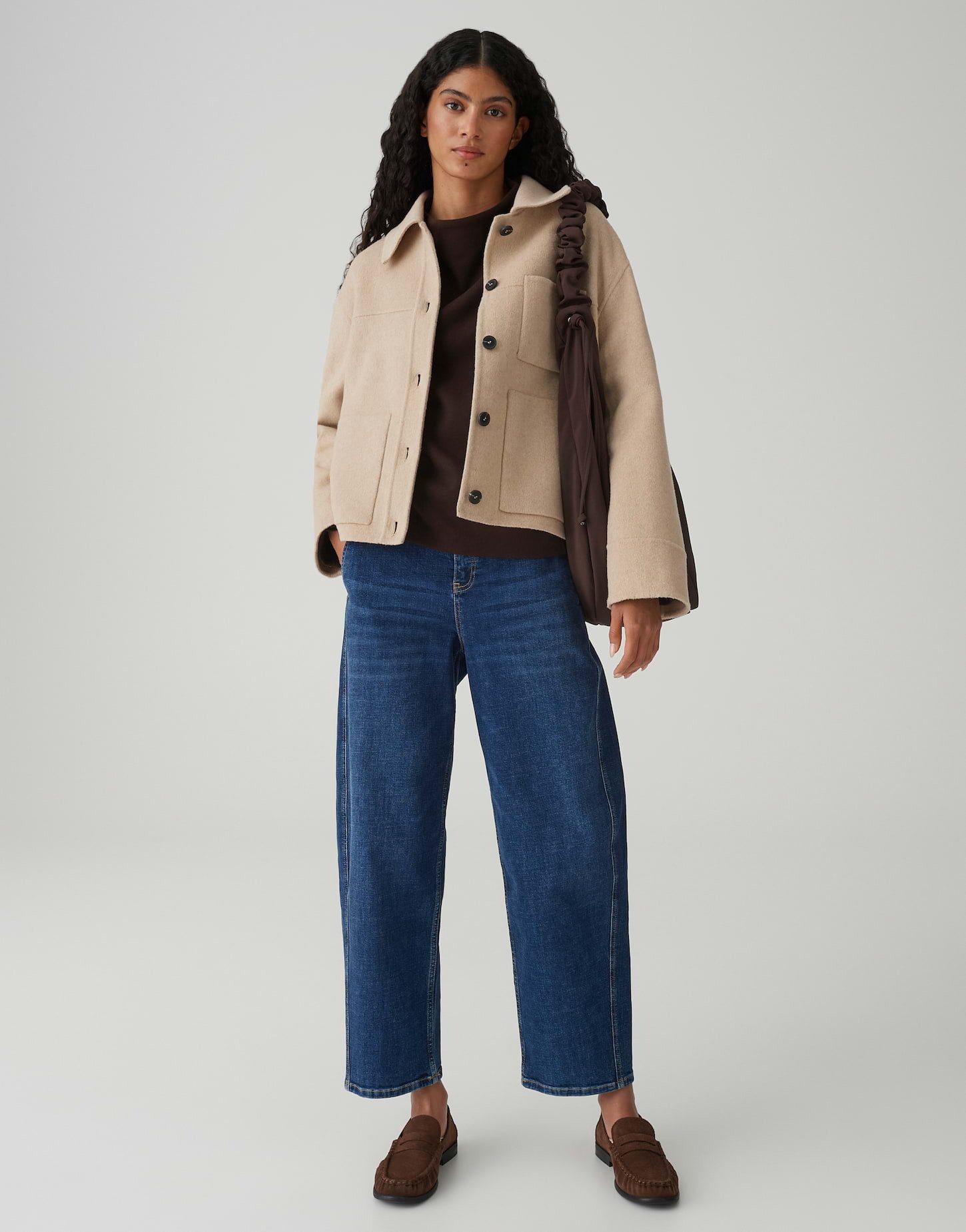 OPUS Wolljacke HELIA im hochwertigen Woll Mix Lockere Passform, gerader Schnitt, überschnittene Schulter