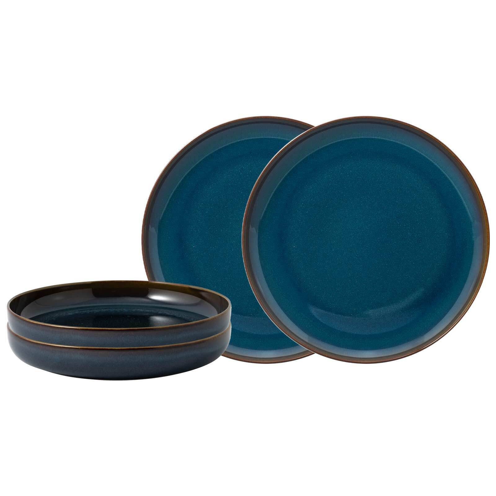 like. by Villeroy & Boch Kombiservice Crafted Denim Tafel-Set 4er Set (4-tlg), Porzellan