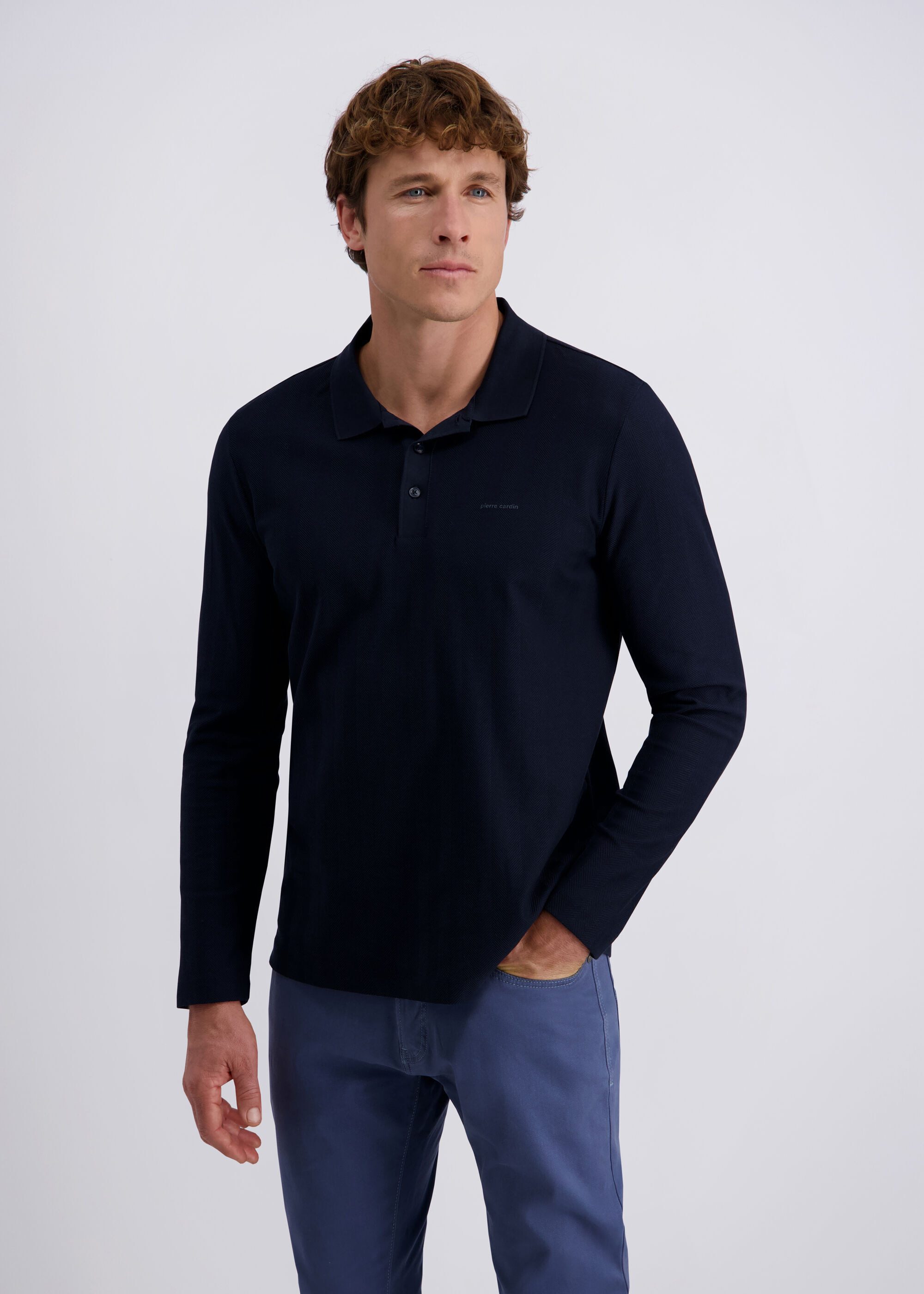 Pierre Cardin Langarmshirt (1-tlg) mit klassischem Kragen
