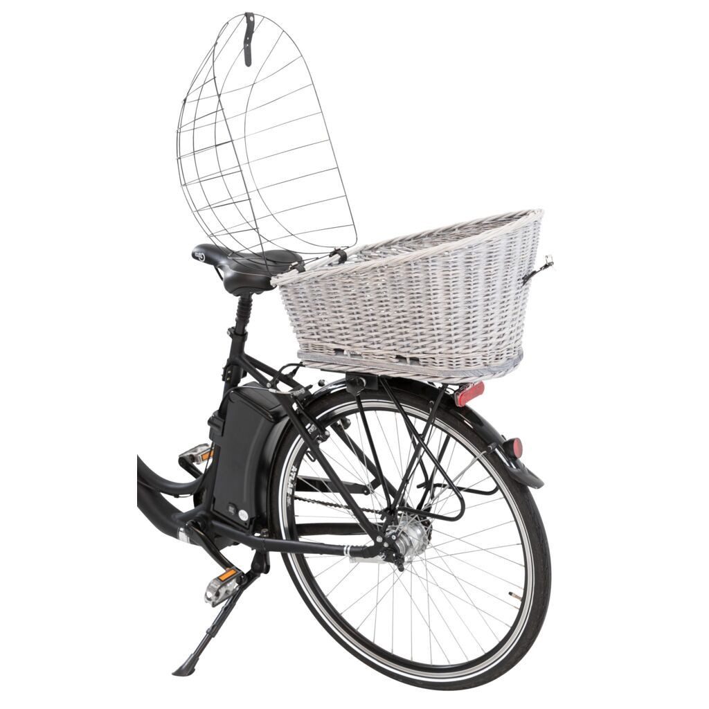 TRIXIE Tierfahrradkorb Hunde-Fahrradkorb für Gepäckträger - grau - 35 × 49 × 55 cm