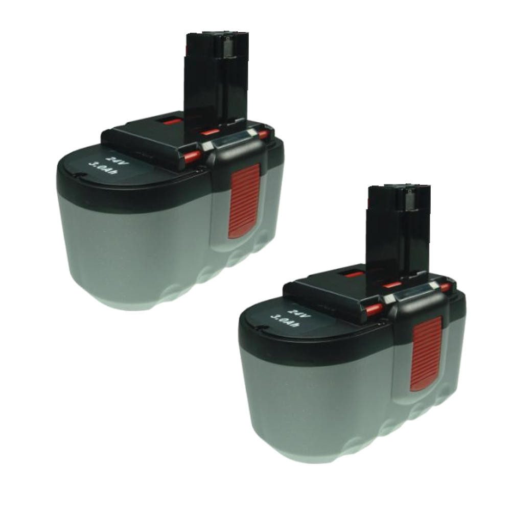 Trade-Shop 2x Akku passend für Bosch 2607335509 2607335510 2607335537 2607335538 Akku Ni-MH 3000 mAh (24 V)