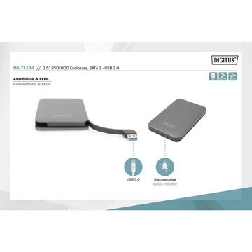 Digitus Festplatten-Gehäuse SSD/HDD SATA Enclosure, 2.5″ USB3.0, für SATA HDD