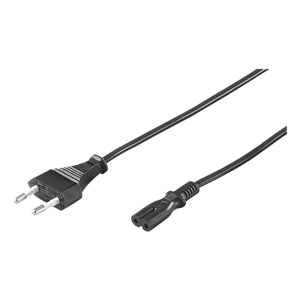 Goobay Netzkabel, Schutzkontaktstecker Euro Typ C / Gerätebuchse C7, (150 cm),  Eurostecker