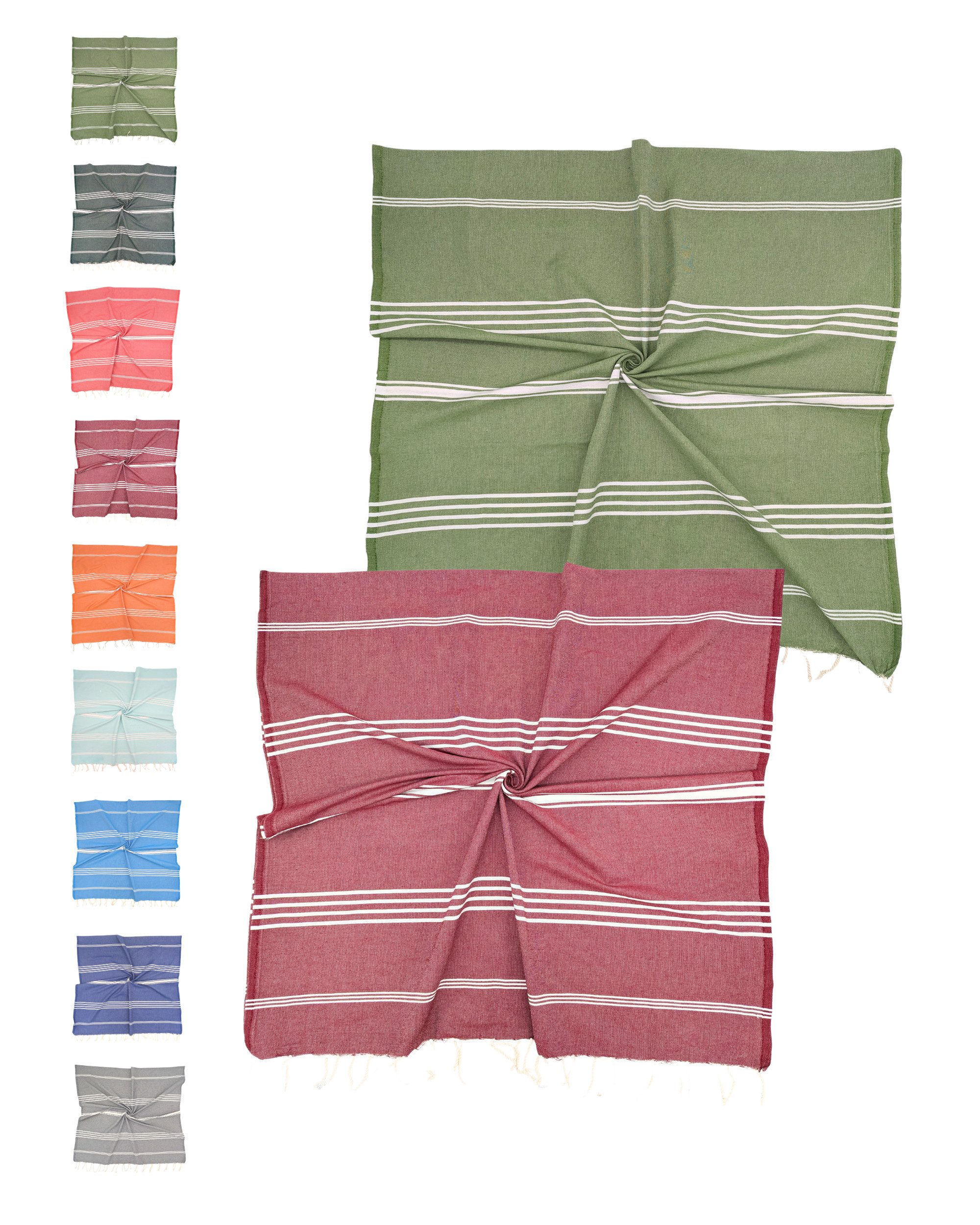 furora HOLIDAY Saunatuch Strandtuch Hamamtuch: groß 100x200 cm Saunatuch, Strandhandtuch dünn, Strandtuch Saunatuch aus 100% Baumwolle Strandtuch Set