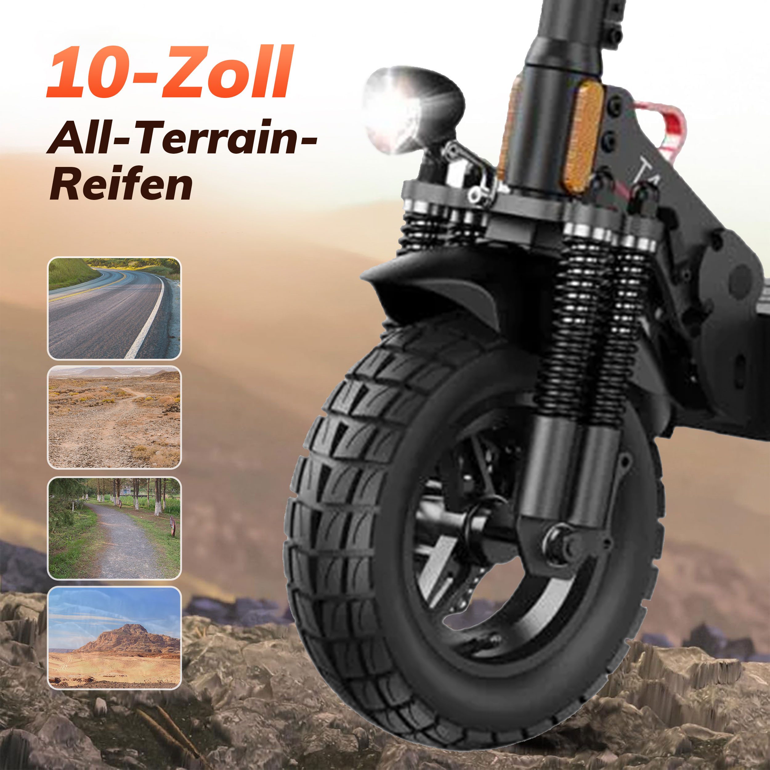 ZWHEEL E-Scooter 10'' E-roller, 2 Stück, mit Straßenzulassung, Bilnker, klappbar, 500,00 W, 20 km/h, (120kg Tragfähigkeit, 25% Steigung, 4 Stoßdämpfer), max. 60km Reichweite, 48V 600Wh Akku, höhenverstellbar, Vollfederung