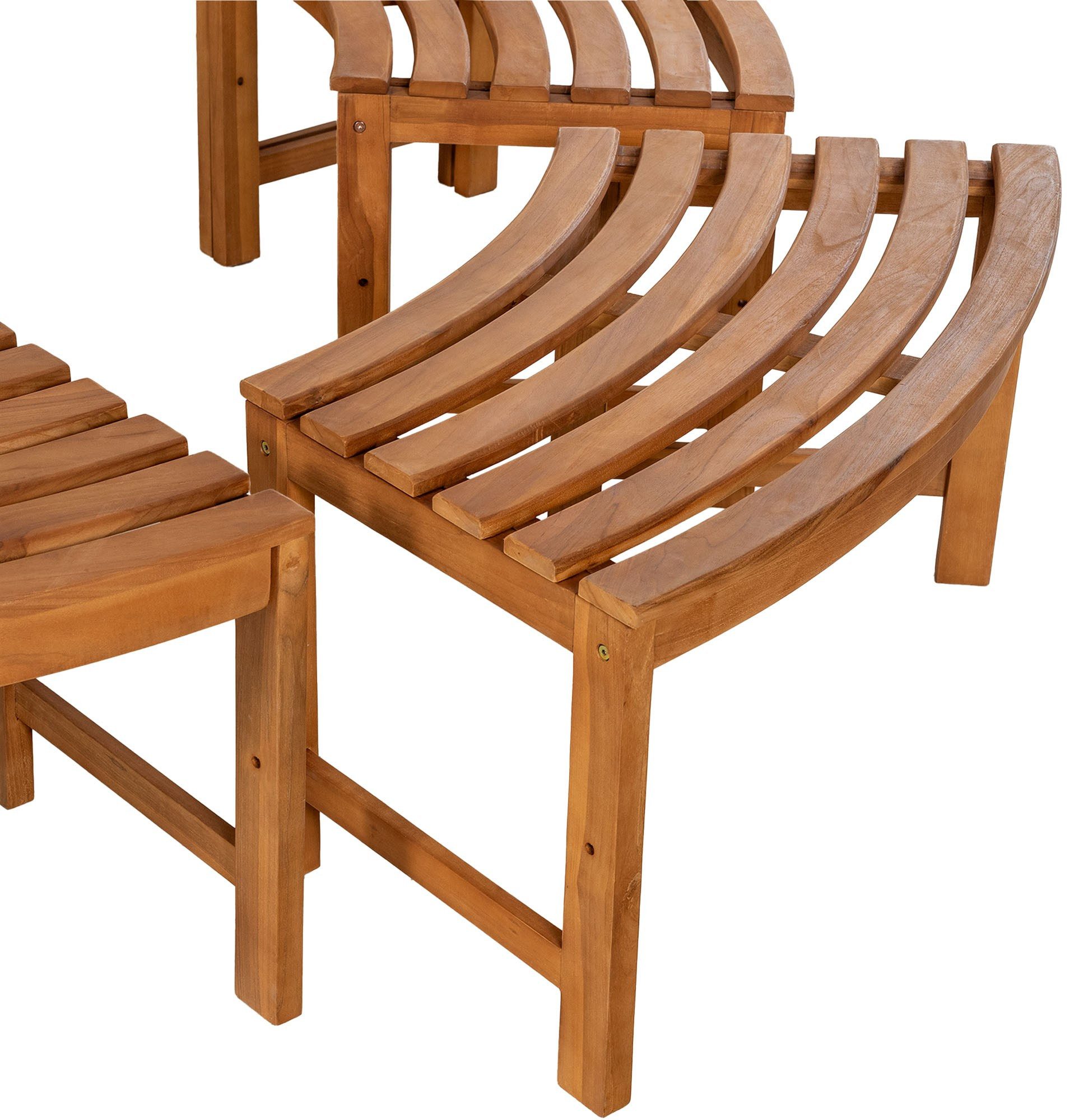 TPFGarden Baumbank Nelly (Runde Baumbank aus massivem, wetterfestem Teakholz), Maße (TxBxH): 45 x 250 x 45cm - Farbe: braun
