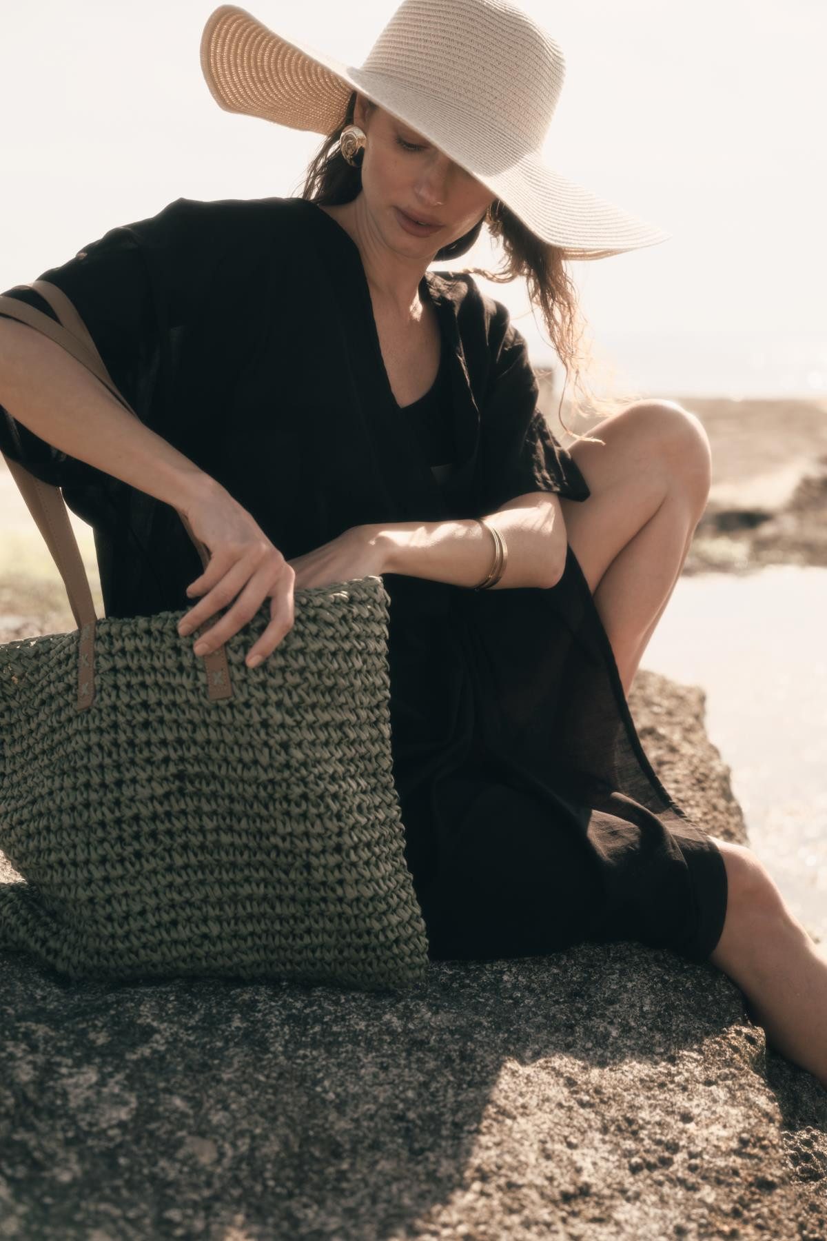 Strandtasche Stroh Schultertasche