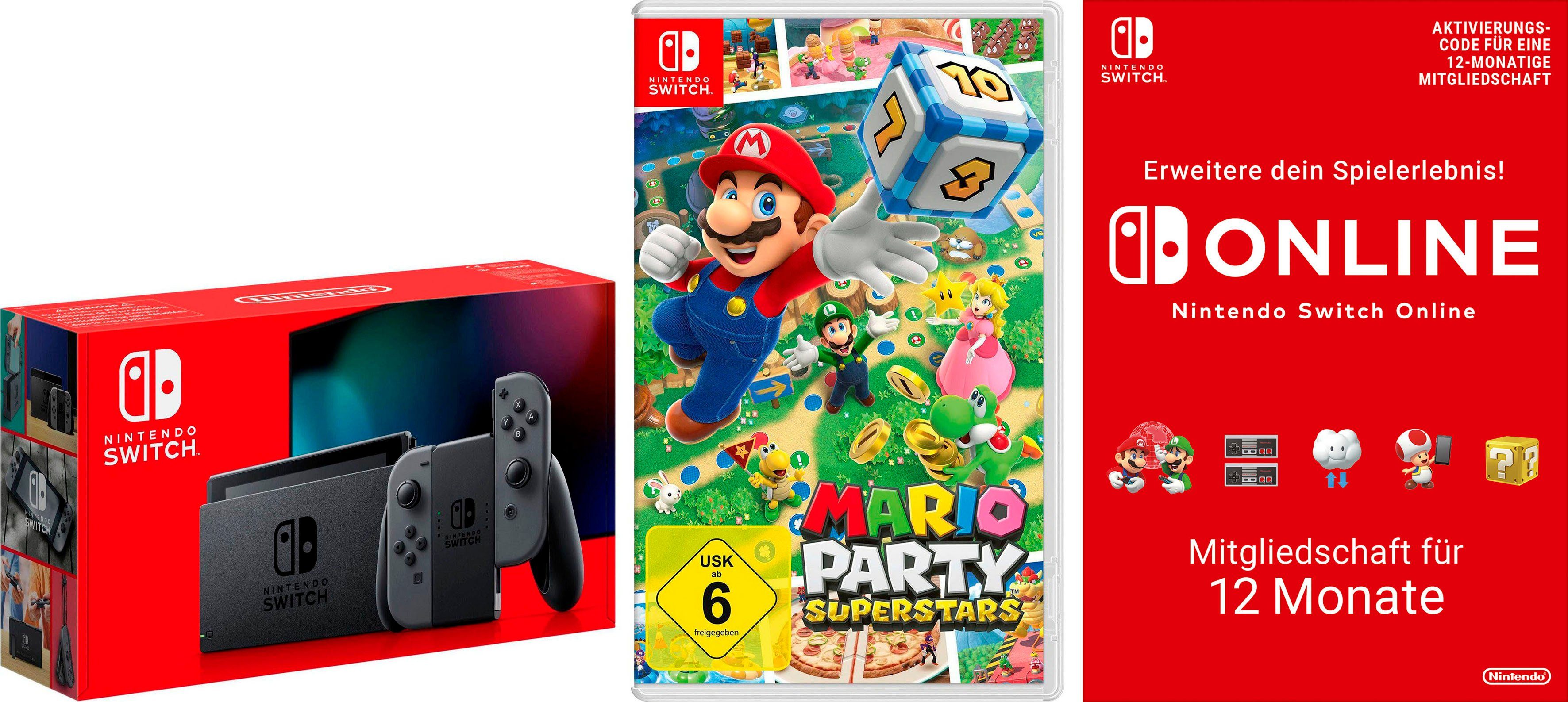 Nintendo Switch, inkl. Mario Party Superstars + Mitgliedschaft Nintendo  Switch Online