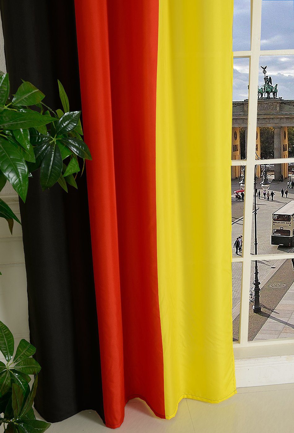Deutschland Ösen blickdicht, Flagge Flag Banner St), 245x140 (1 cm Landesfarben Fußball Gardine, Fan HxB Gardinenbox,