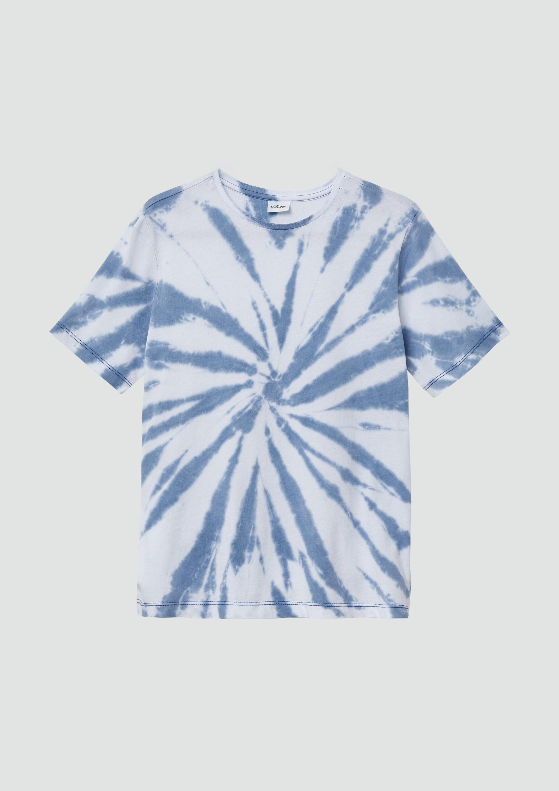 s.Oliver Kurzarmshirt T-Shirt Batik-T-Shirt aus Jersey