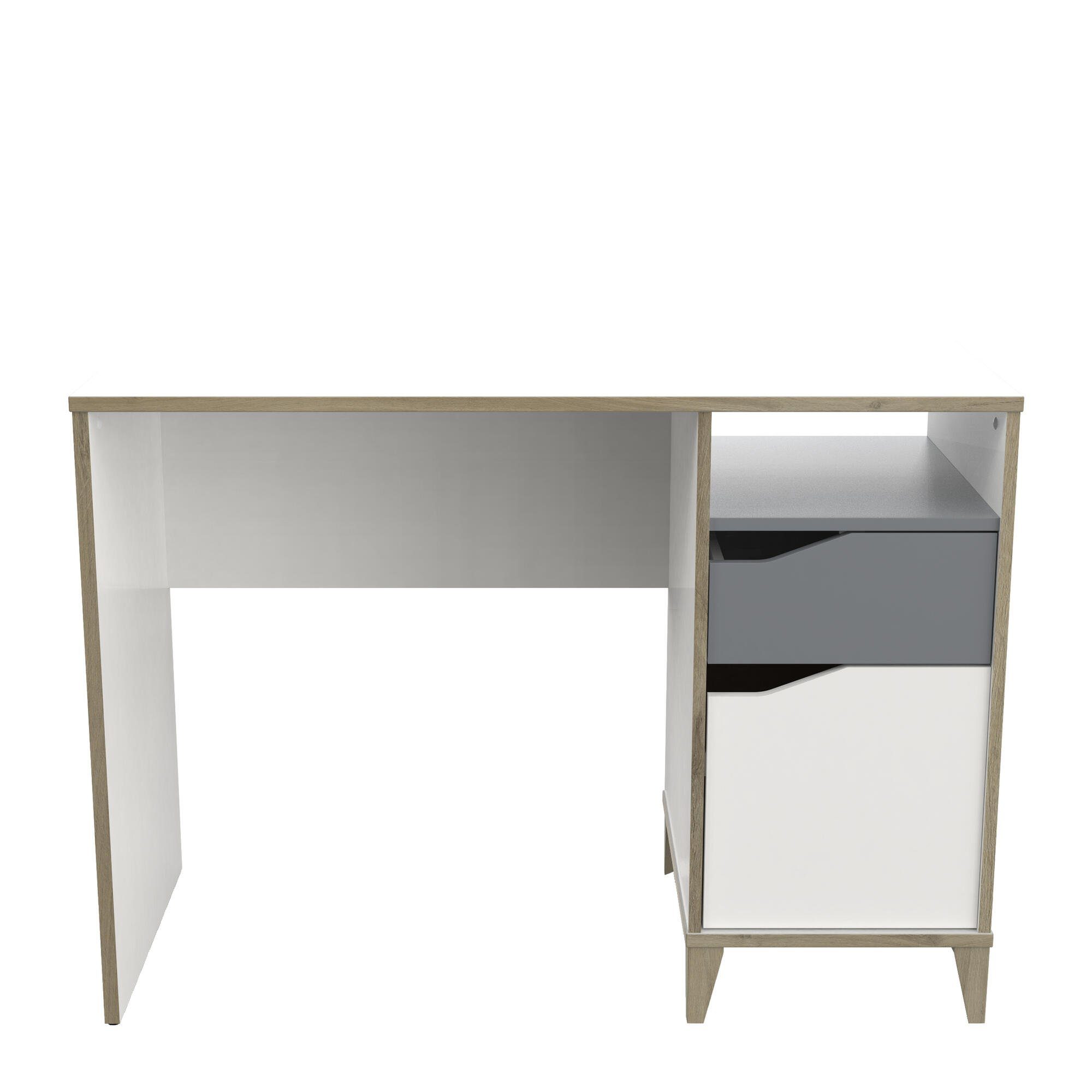 habeig Schreibtisch Arbeitstisch Weiss Holz 107x50x76cm Workstation, Breite 107 cm