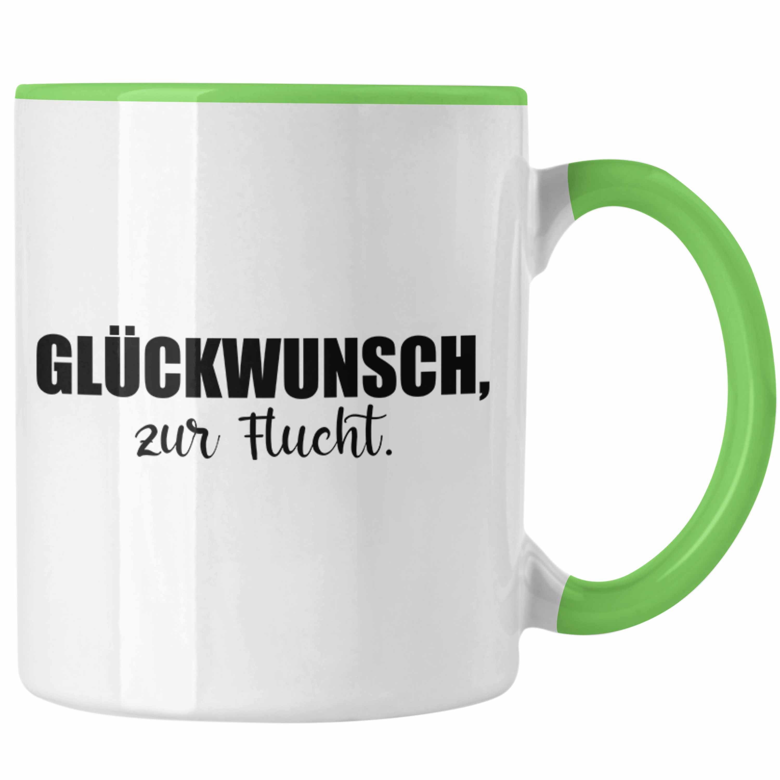 Geschenk Tasse Jobwechsel Lustig Grün Tasse Sprüche Glückwunsch Kollegin Trendation Abschiedsgeschenk Kollege Zur - Flucht