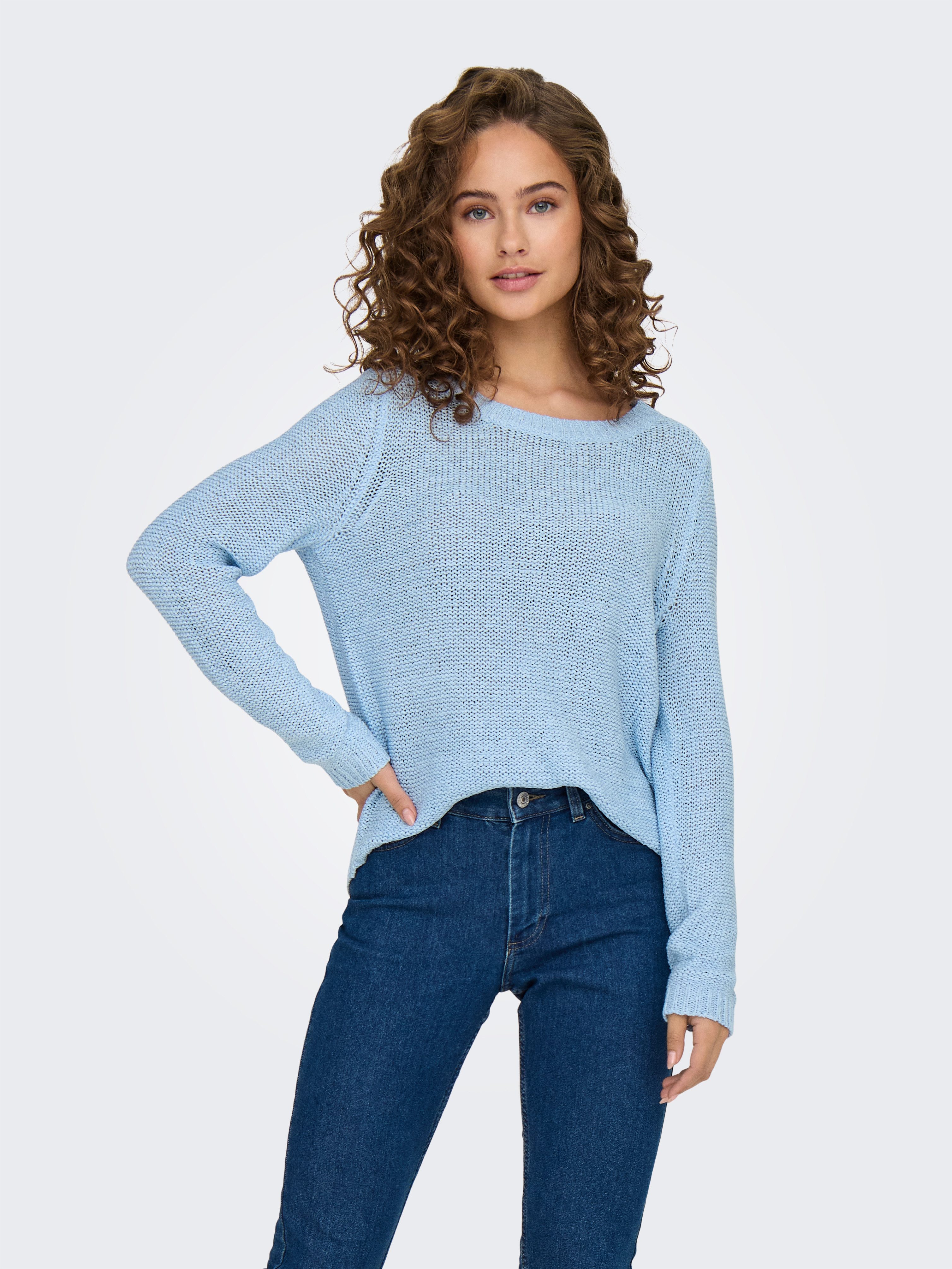 ONLY Strickpullover ONLGEENA XO L/S PULLOVER KNT NOOS Materialmix, regular fit