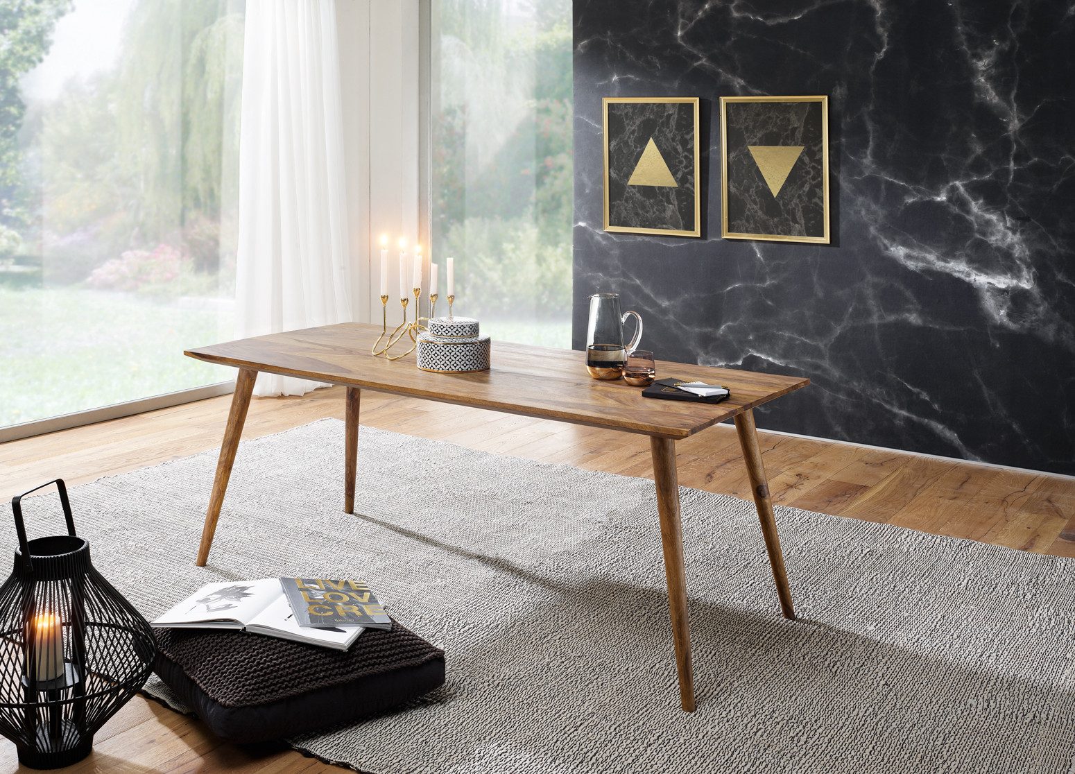 tinkaro Esstisch SADA Massivholz, Walnuss finish Holztisch Esstisch (1-St)
