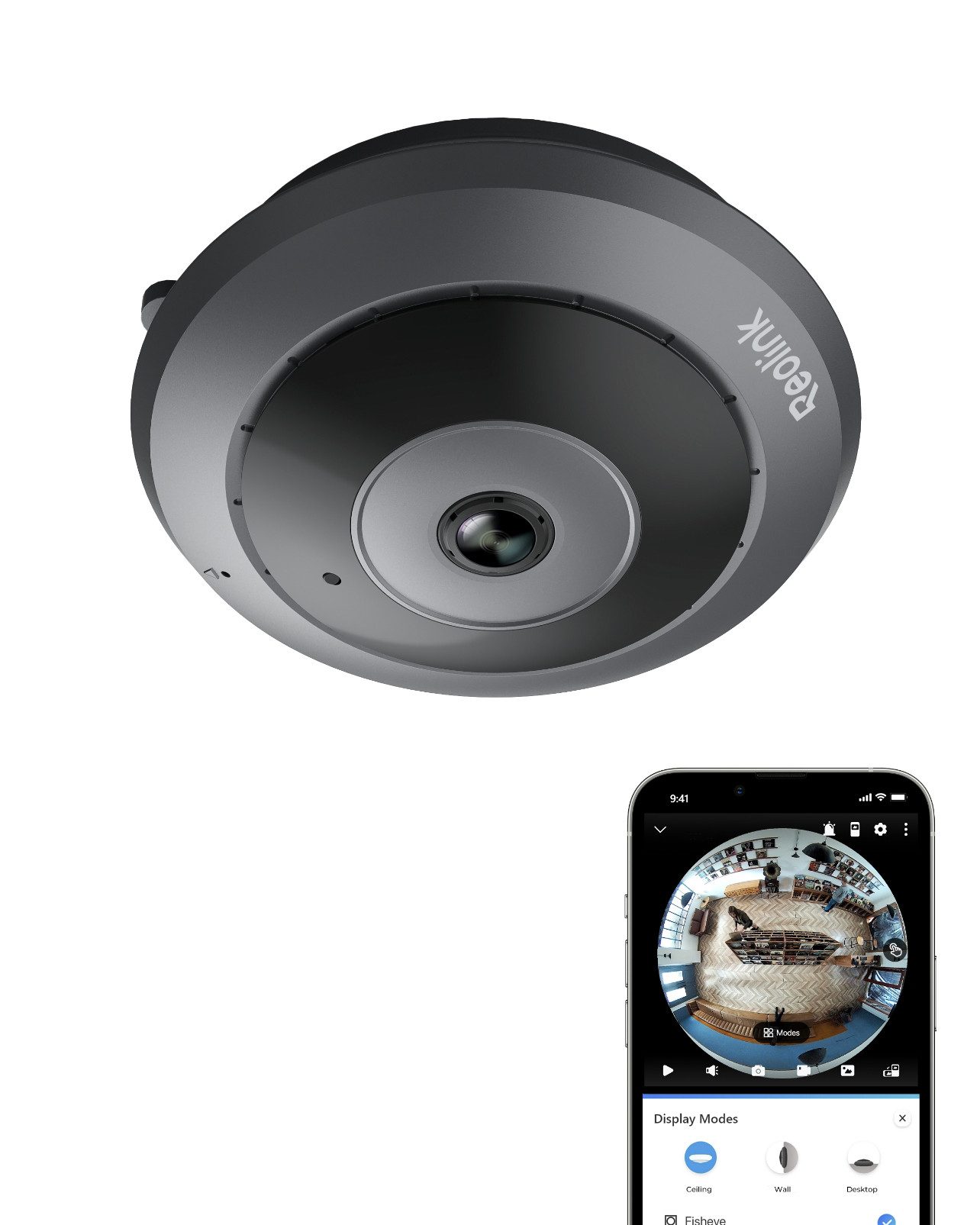 Überwachungskamera 6MP 360° Panorama WLAN Fisheye-Kamera