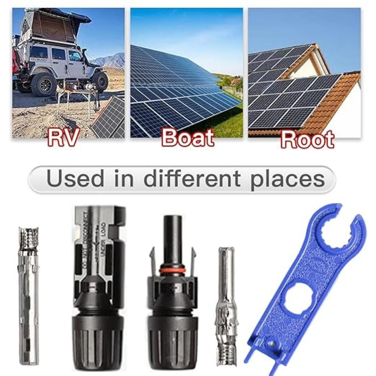 FELIXLEO Solarmodul Solarstecker 10 Paar IP67 Wasserdicht Männlich Weiblich 4 6mm² Kabel, (1-St) – Bild 5 von 5