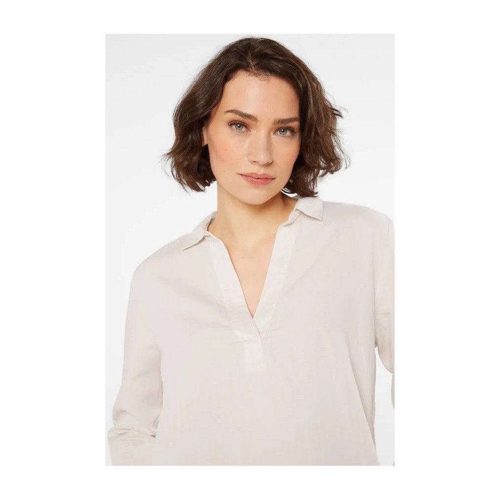 SENSES.THE LABEL Hemdblusenkleid mit Tunika-Ausschnitt/ summer Sand Tunika-Ausschnitt