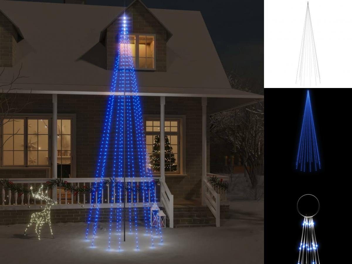 vidaXL Dekolicht LED-Weihnachtsbaum für Fahnenmast Blau 732 LEDs 500 cm
