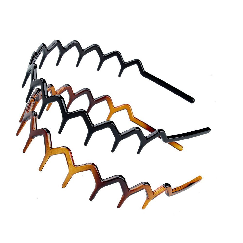 rutschfeste 2 in Haarband Kunststoff-Haarreifen Haifischzahn-Optik, GelldG Haarbänder