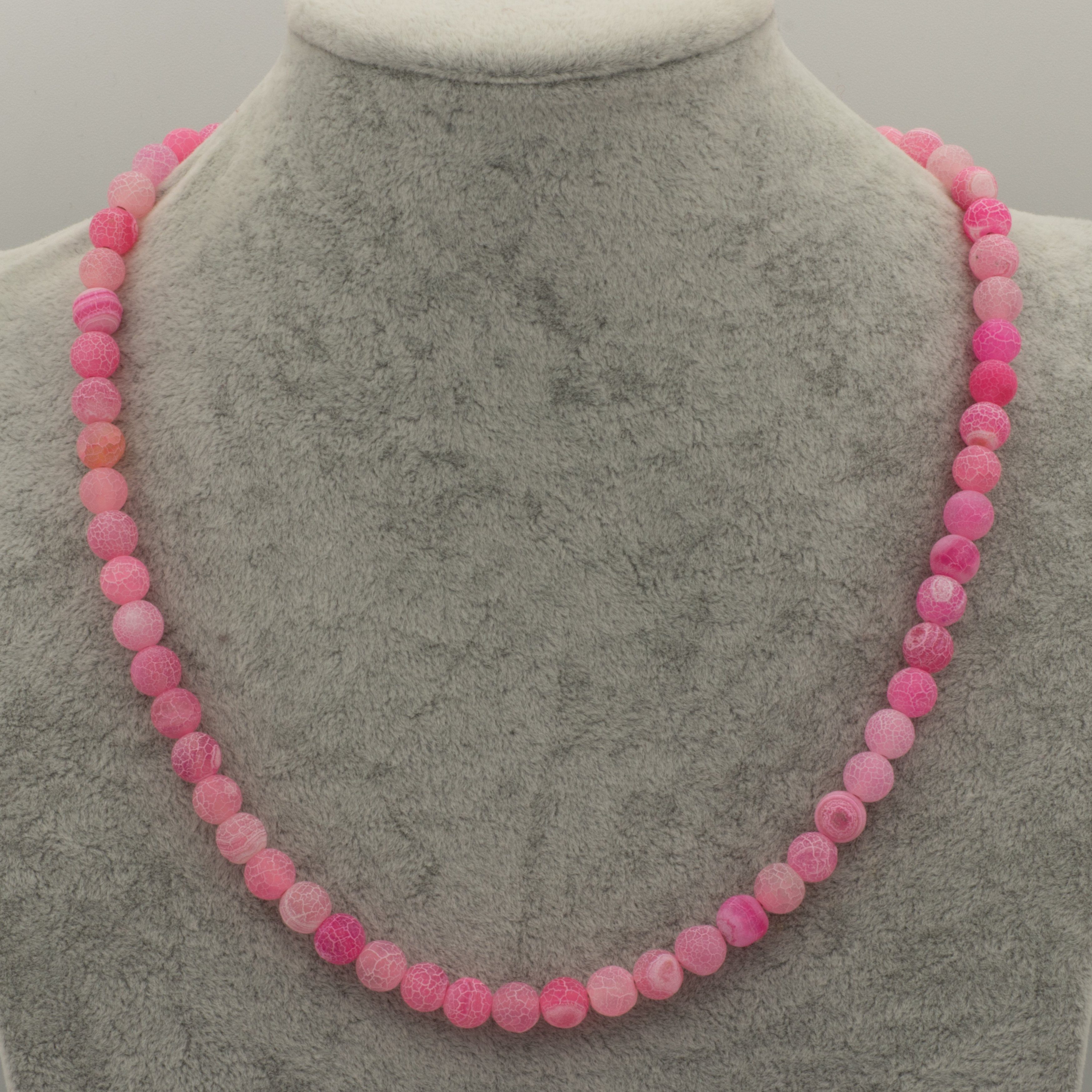 helles Achat Kette pink Bella 8 Perlenkette Perlen, pink mm Carina