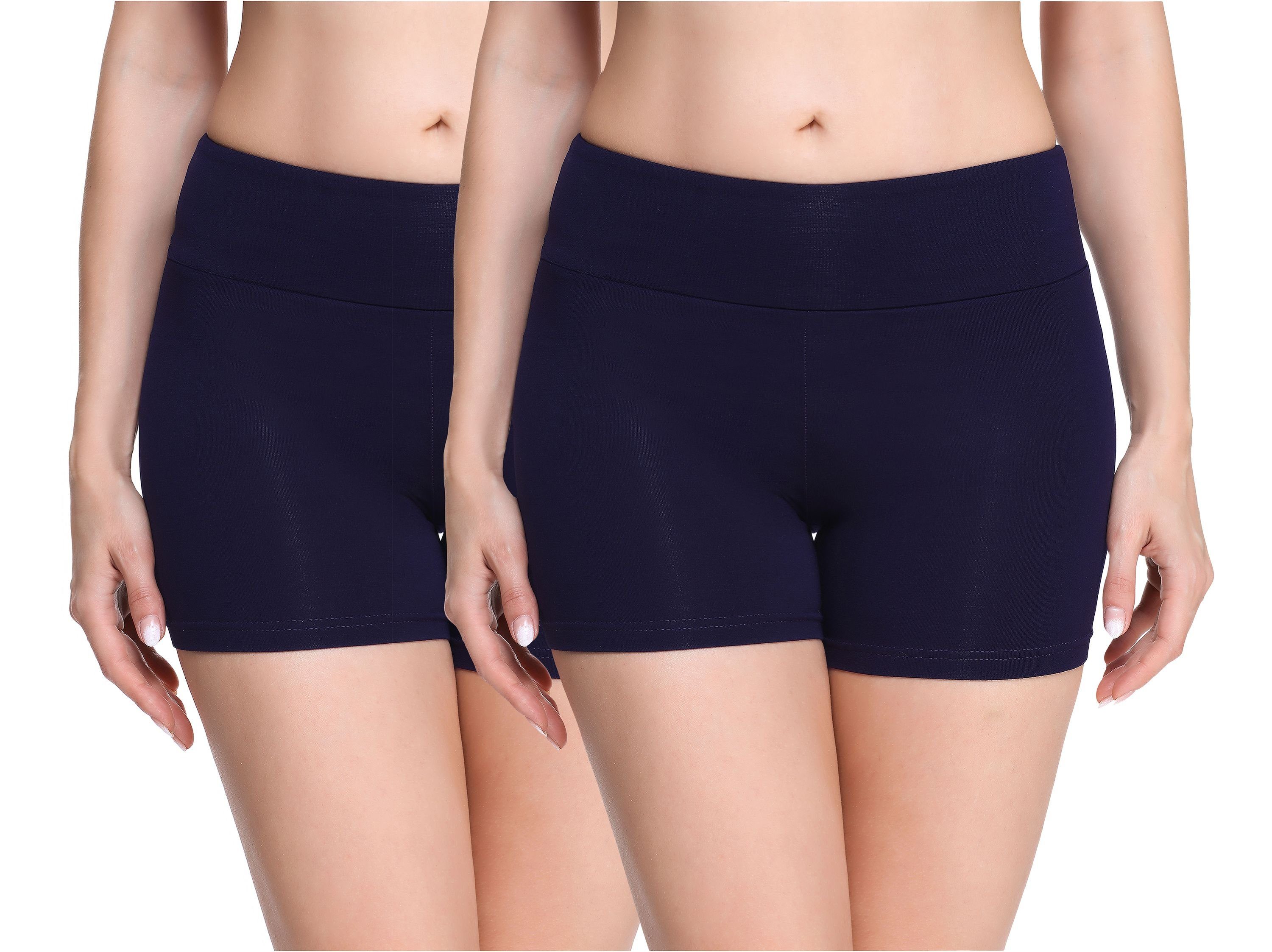 Leggings 2Pak Damen Shorts Radlerhose Unterhose Hotpants kurze Hose MS10-284