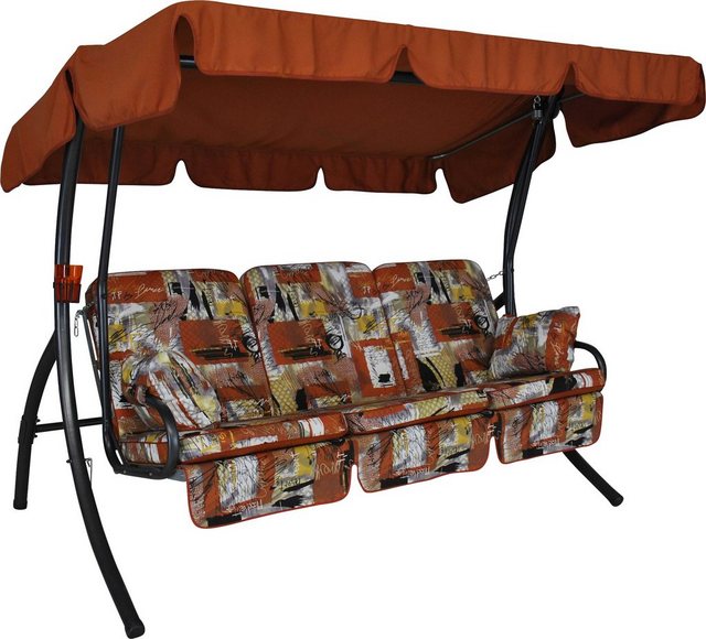 ANGERER FREIZEITMÖBEL Hollywoodschaukel New York, 3-Sitzer, braun/rot