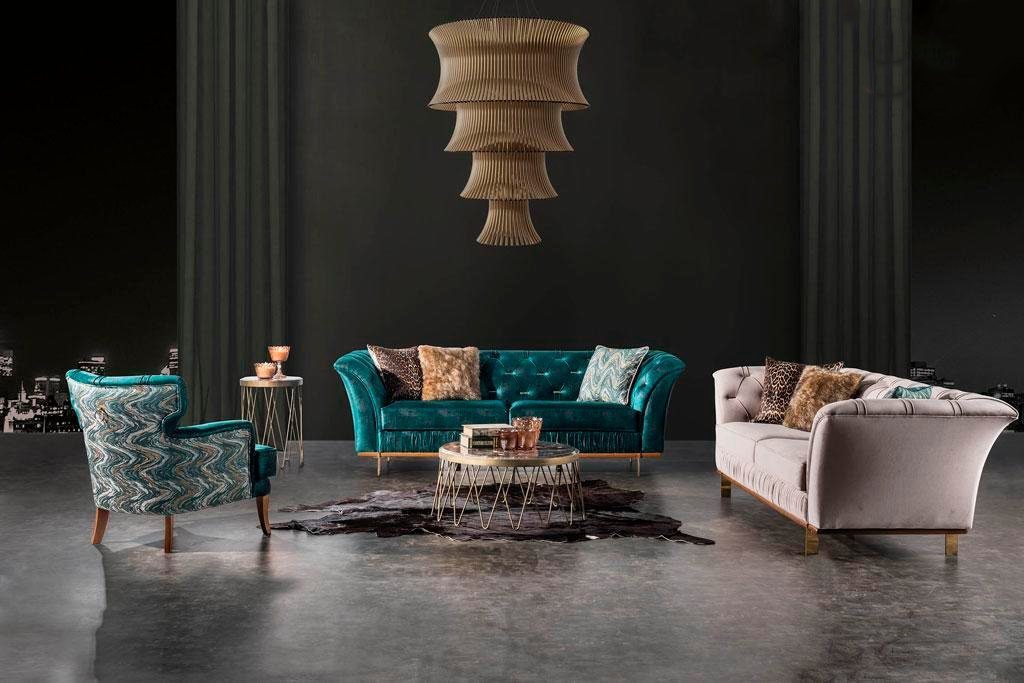 JVmoebel Sofa Luxuriöses Textil in Wohnzimmer Sofa 1 Couch Posltersofas, Teile, Moderne Europe Made