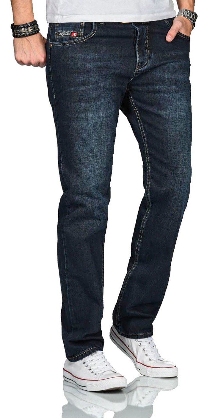 Alessandro Salvarini Straight-Jeans Herren Comfort Fit – Baumwolljeans im 5-Pocket-Style Klassische Jeans aus 100 % Baumwolle mit Knopfleiste