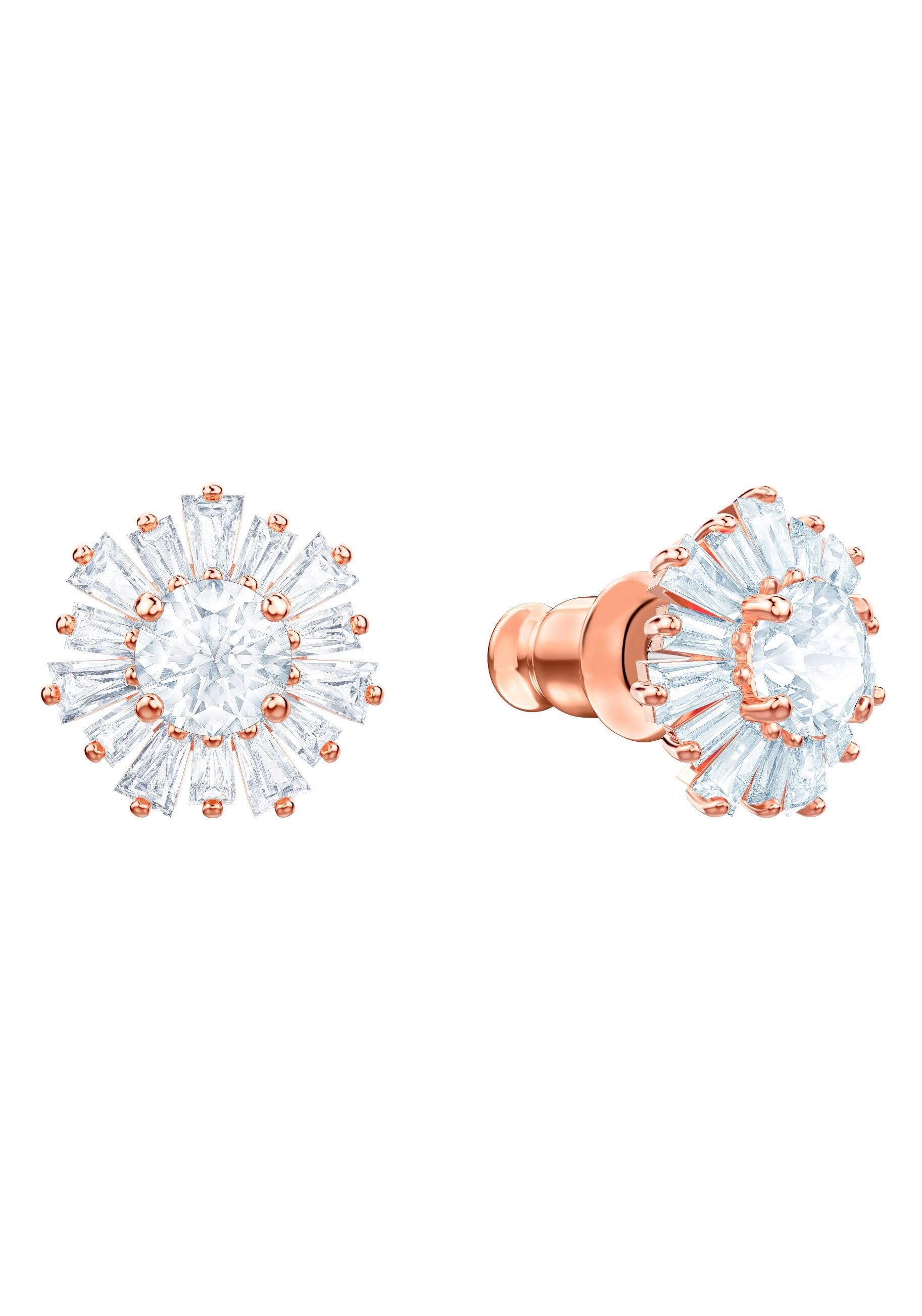 weiss, Kristallen Swarovski Paar Vergoldung, 5459597, Swarovski® Ohrstecker mit Sunshine, rosé