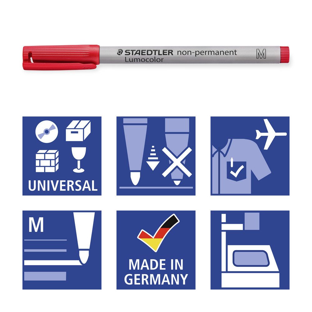 STAEDTLER Folienstift Staedtler Folienstift Lumocolor M non-permanent 315 315 WP8 Blau, Brau – Bild 2 von 5