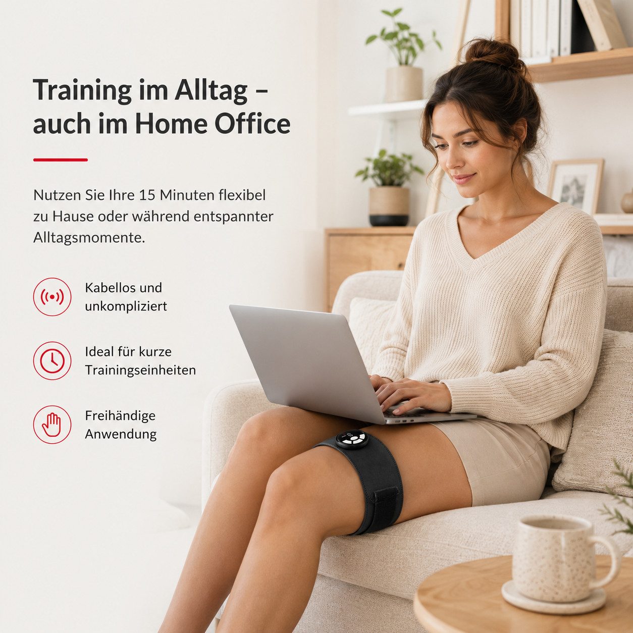Tekoo EMS-Gerät EMS Beintrainer 2er-Set mit Wärmefunktion, Muskelstimulation für Beine, EMS mit 3-Stufen Wärmefunktion, Nutzung ohne Gel-Pads möglich