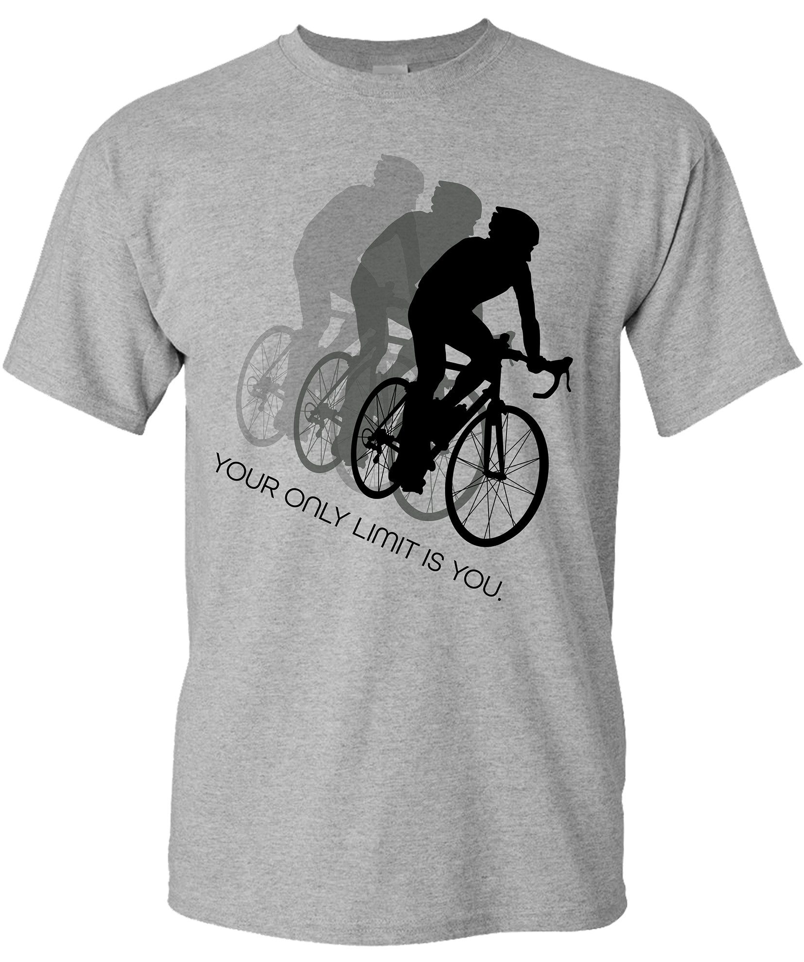 Baddery Print-Shirt Fahrrad T-Shirt: "Your only limit is you", hochwertiger Siebdruck, auch Übergrößen, aus Baumwolle