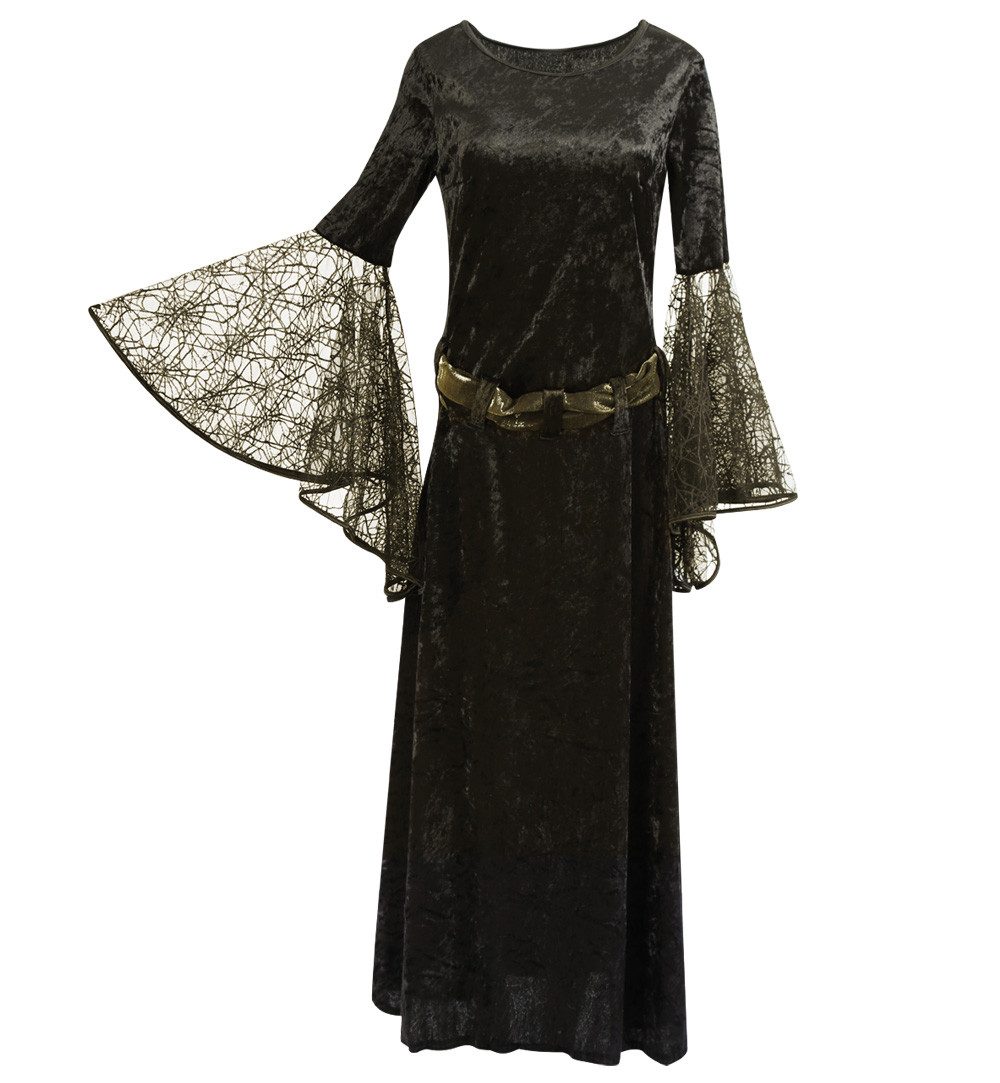 Fries Vampir-Kostüm Schwarze Witwe Hexen Vampirin Kostüm Kleid Halloween Karneval Fasching