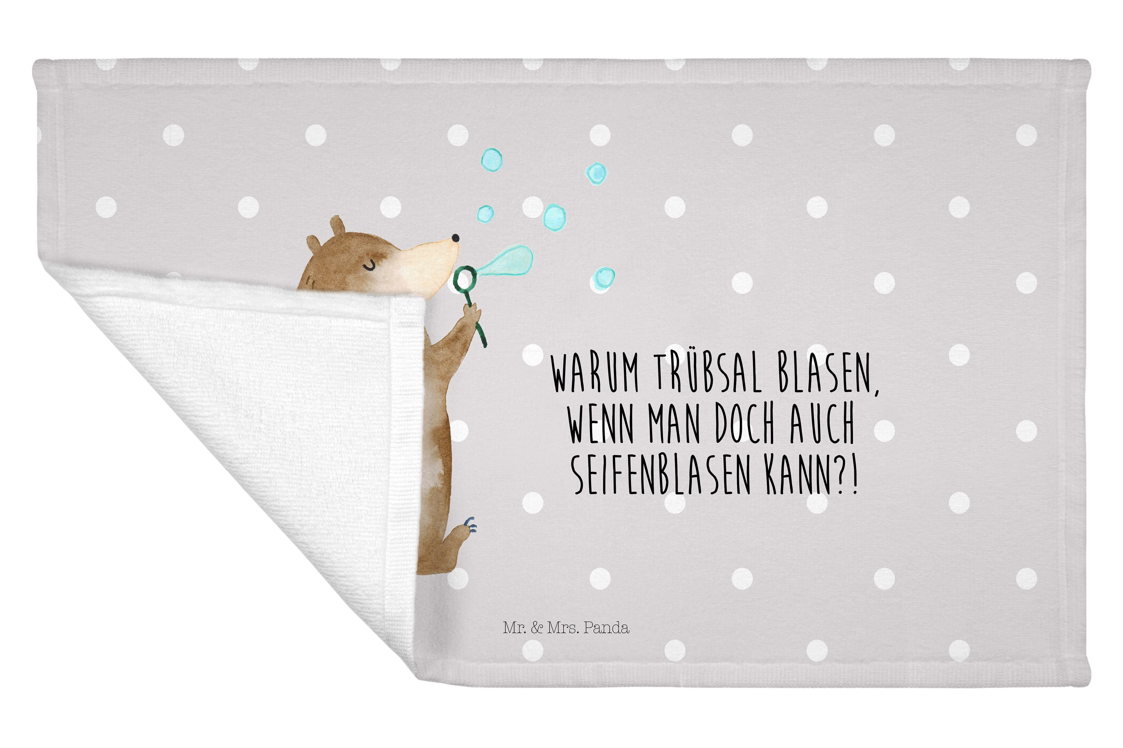 Mr. & Mrs. Bä, Frottier, Geschenk, Panda - (1-St) - Seifenblasen Pastell Seifenblasen Grau Handtuch Bär